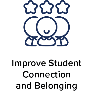 Based on the image currently selected in your media library (AAFF_FSImprove-Student-Connection._HiRes.png), here are your alt text options: Option 1 (Detailed & Descriptive): > Minimalist blue and white line art illustration of three smiling figures underneath three stars, with the text "Improve Student Connection and Belonging" written underneath.