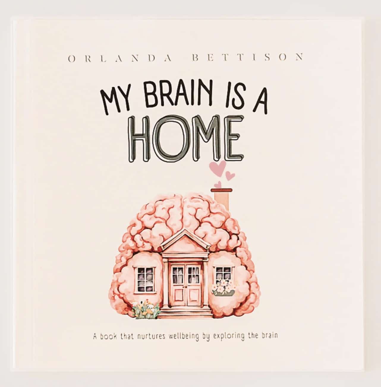 Book cover for 'My Brain Is a Home' by Orlanda Bettison, utilizing clean educational diagrams to help growing readers visualize the prefrontal cortex, amygdala, and hippocampus.